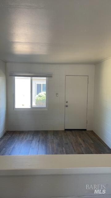 unfurnished room featuring dark hardwood / wood-style flooring