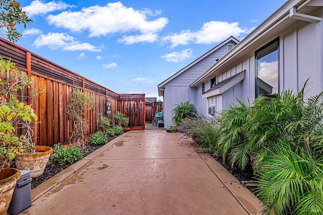 exterior space featuring a fenced backyard