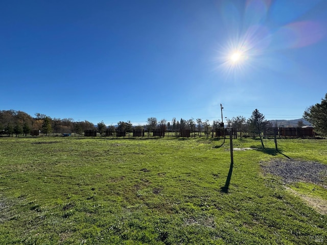 view of yard with a rural view