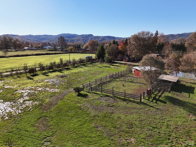 exterior space with a rural view