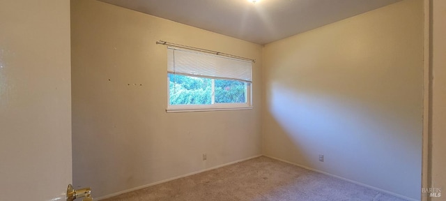 empty room featuring light carpet