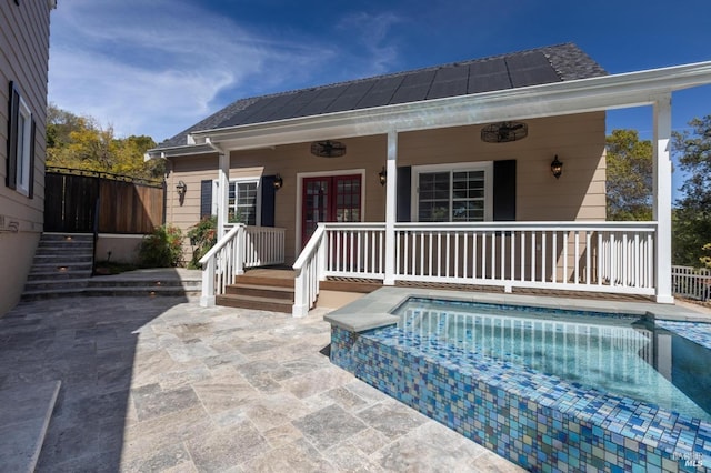 exterior space featuring french doors