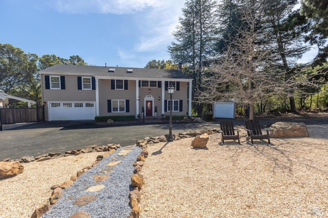 view of front facade with a garage