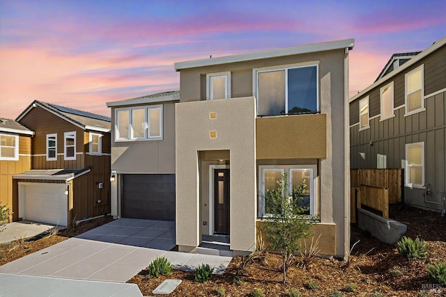 contemporary house with a garage