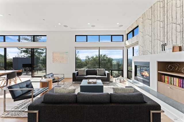 living room with wood-type flooring