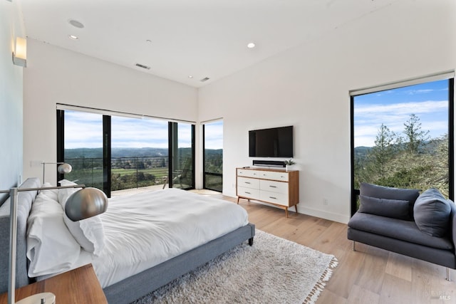 bedroom featuring light hardwood / wood-style flooring