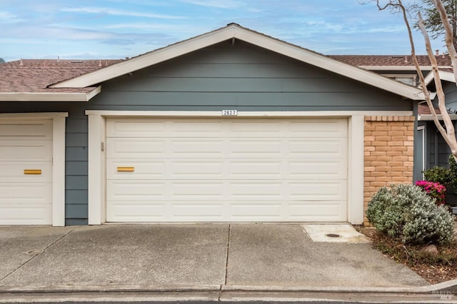 view of garage