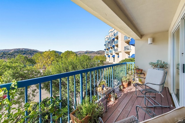 balcony with a mountain view