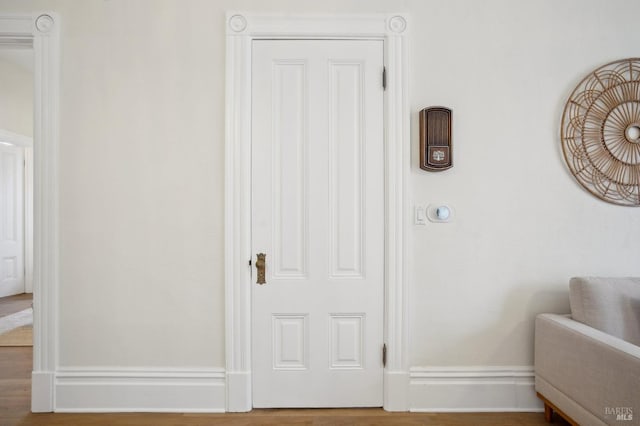 details featuring wood-type flooring