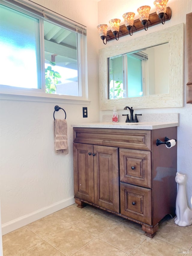 bathroom featuring vanity and tile patterned floors