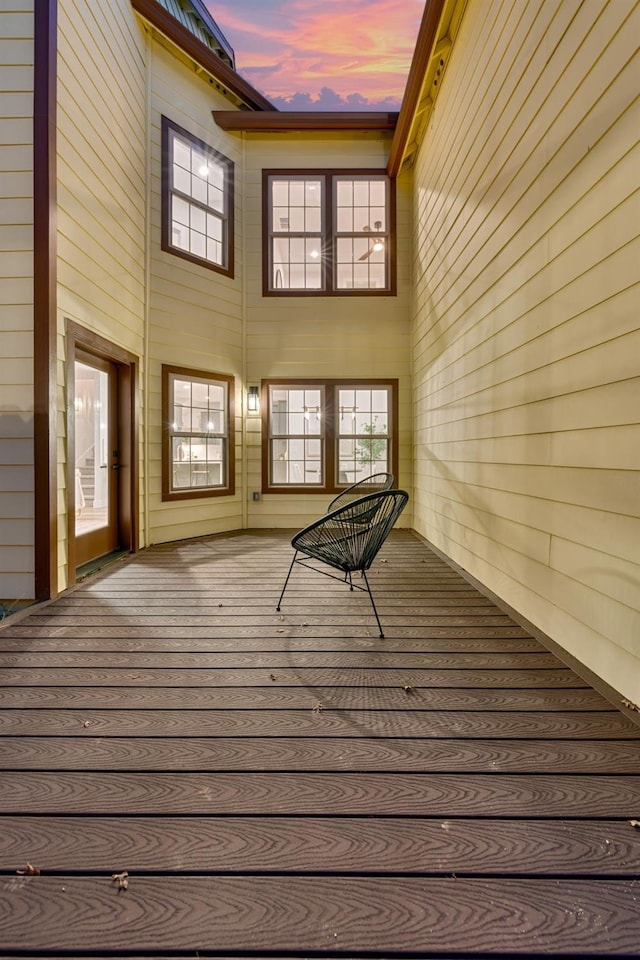 view of deck at dusk