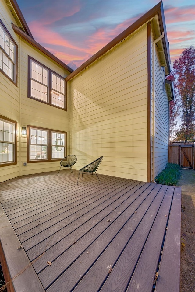 view of deck at dusk