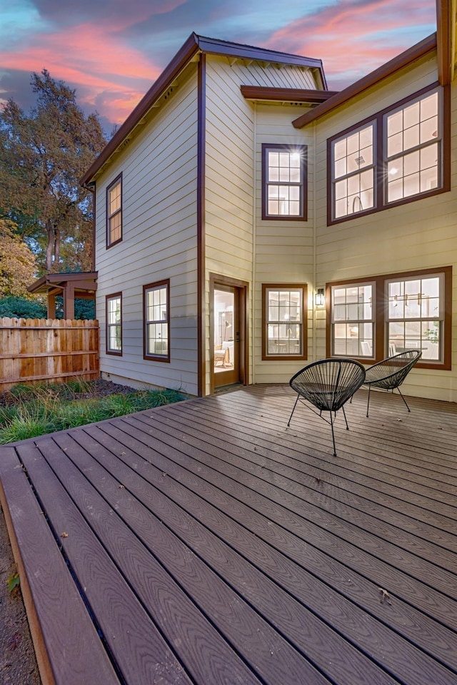 view of deck at dusk