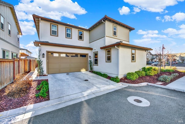 view of front of home with a garage