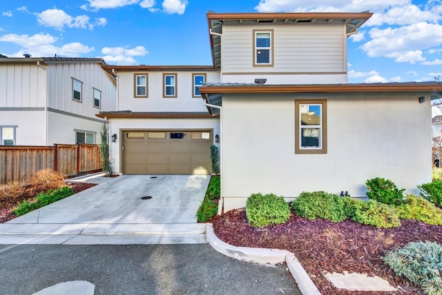 view of front of home with a garage