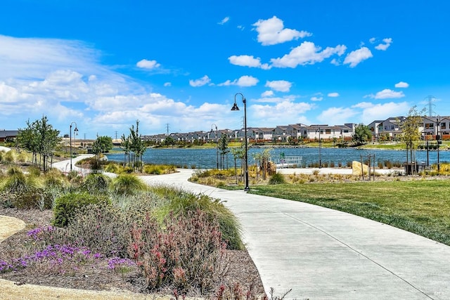 view of home's community featuring a water view