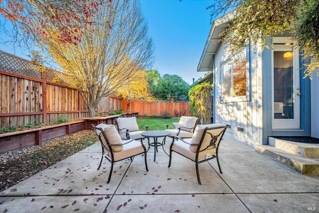 view of patio with outdoor lounge area