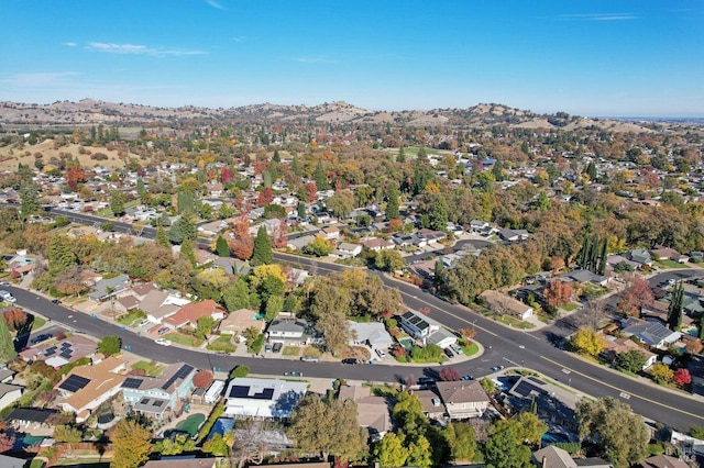 bird's eye view with a mountain view