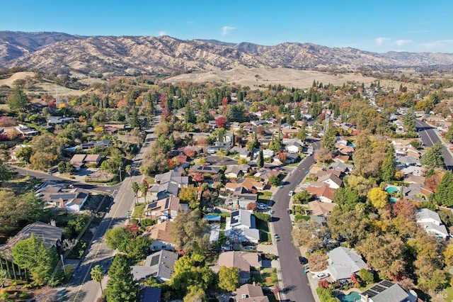 aerial view with a mountain view