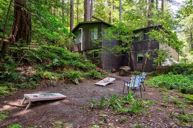 view of yard with a sunroom