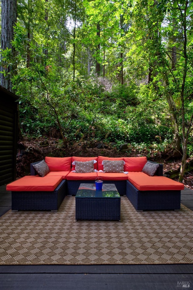 view of patio with an outdoor hangout area