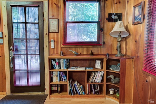 room details with wood walls