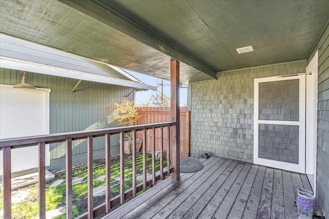 wooden deck with fence