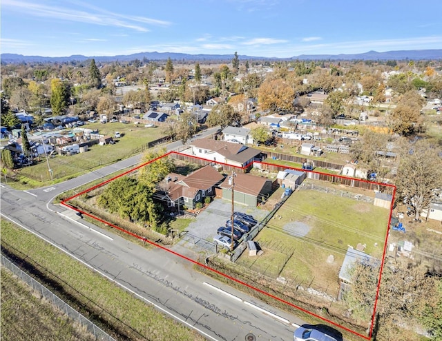 bird's eye view featuring a mountain view