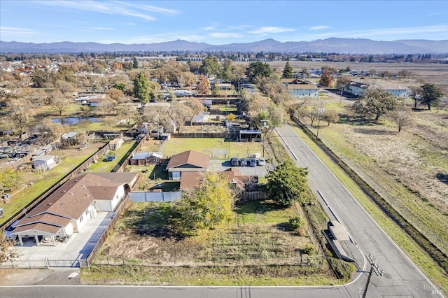 drone / aerial view with a mountain view