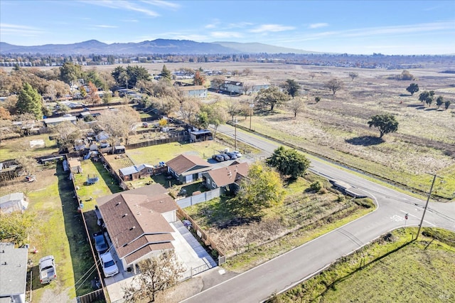 bird's eye view with a mountain view