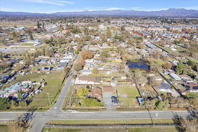 bird's eye view with a residential view and a mountain view