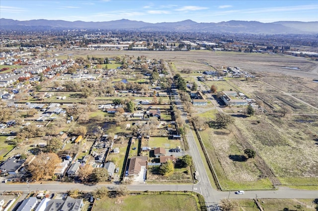 bird's eye view with a mountain view