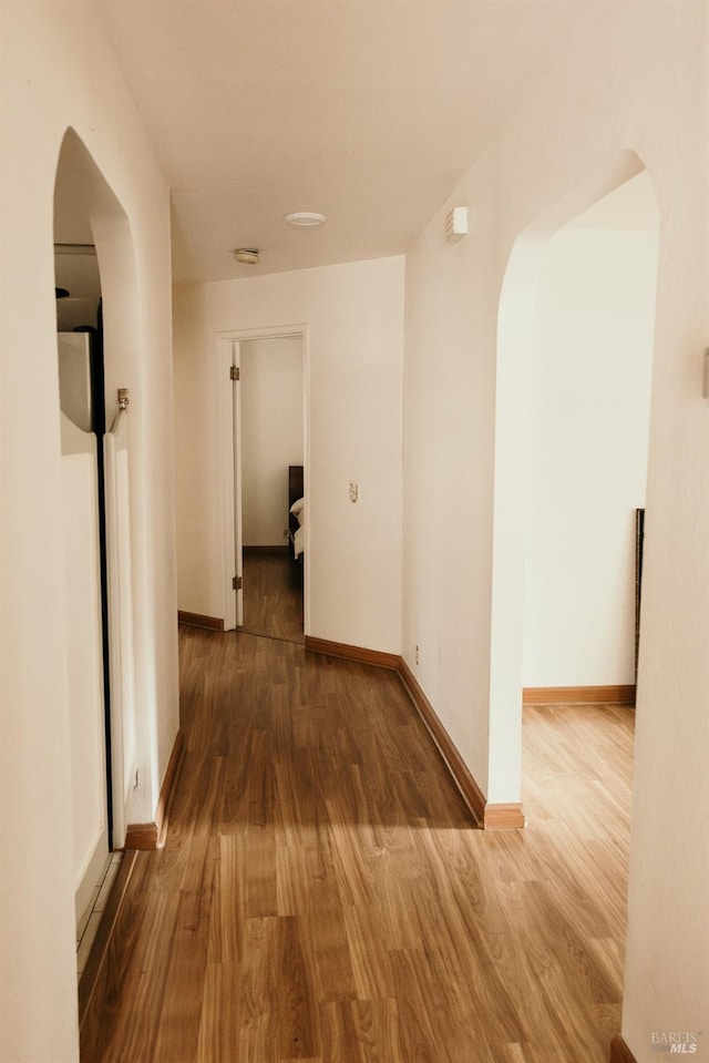 hallway featuring hardwood / wood-style floors