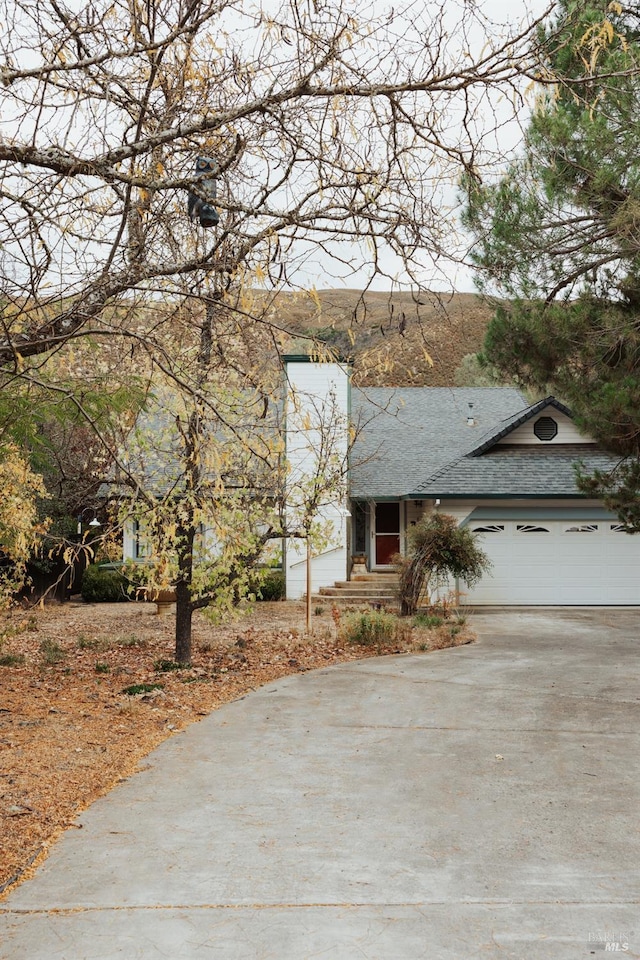 view of front of home with a garage