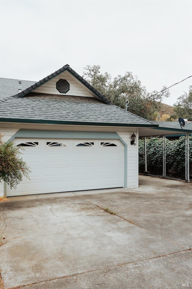 view of home's exterior featuring a garage