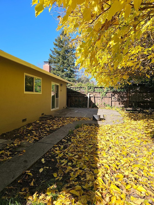 view of yard featuring a patio area