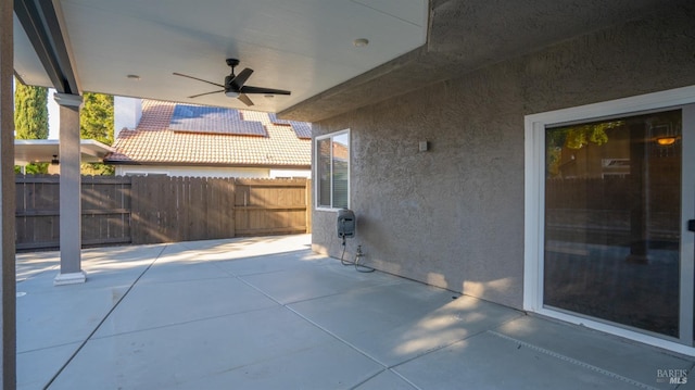 view of patio with ceiling fan