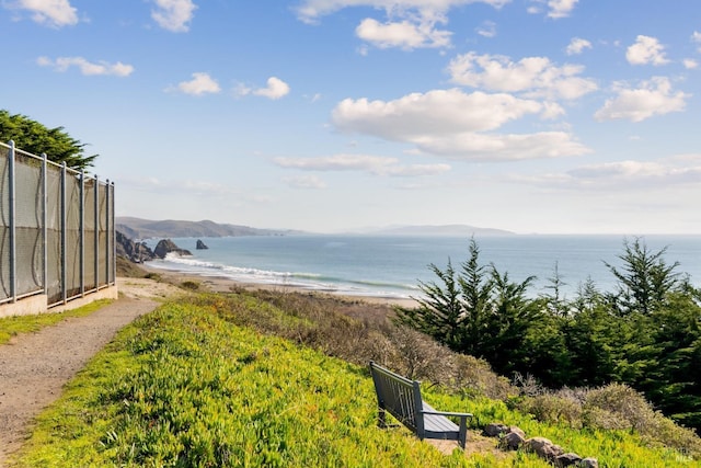 property view of water with a view of the beach