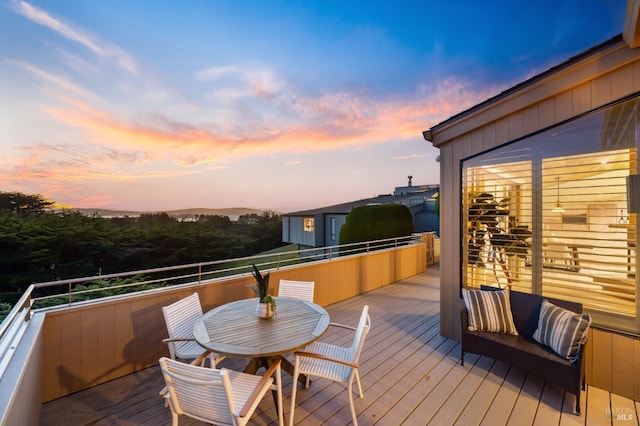 view of deck at dusk