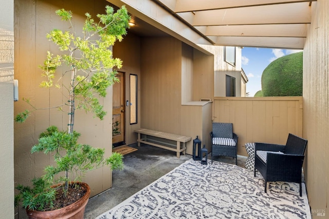 exterior space featuring a pergola