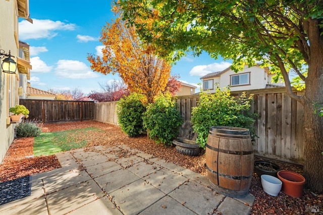 view of patio featuring a fenced backyard