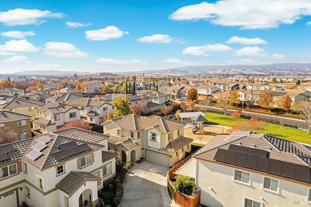 bird's eye view featuring a mountain view