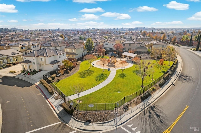 drone / aerial view with a residential view