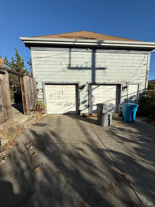 view of garage