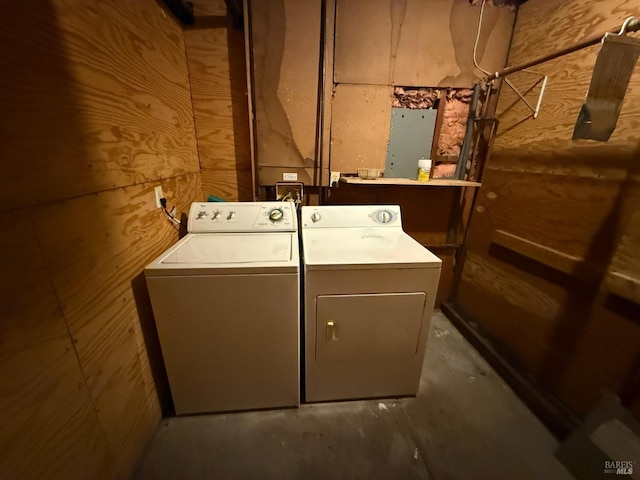 laundry room with washing machine and dryer and laundry area