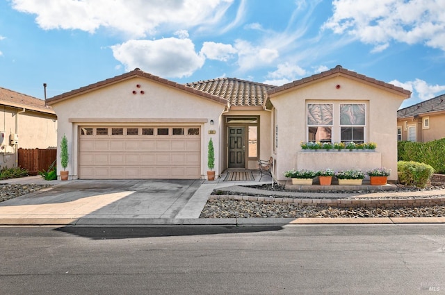 view of front of property featuring a garage