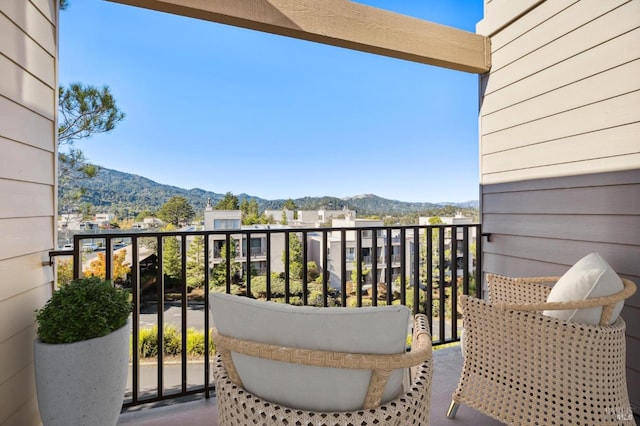 balcony with a mountain view