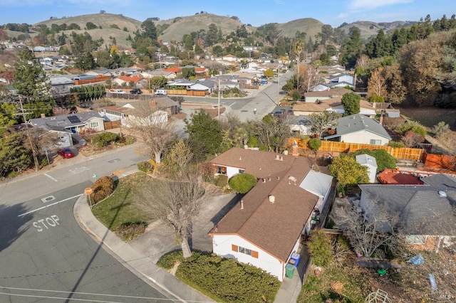 aerial view with a mountain view