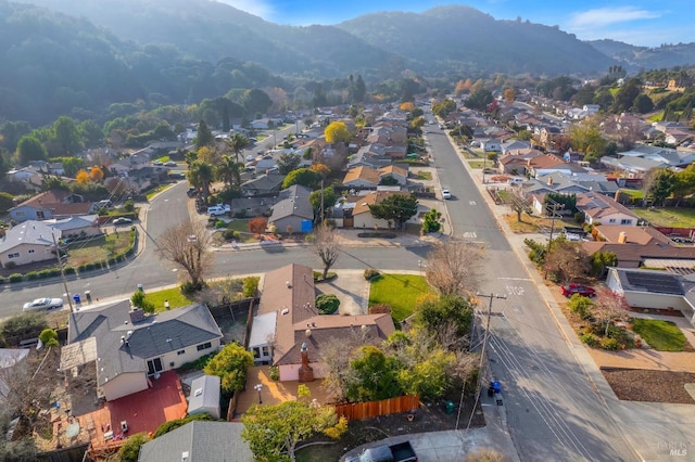 bird's eye view with a mountain view