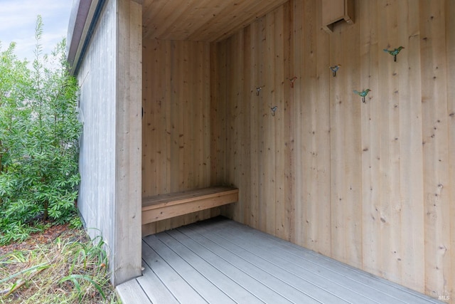 view of sauna / steam room featuring hardwood / wood-style floors